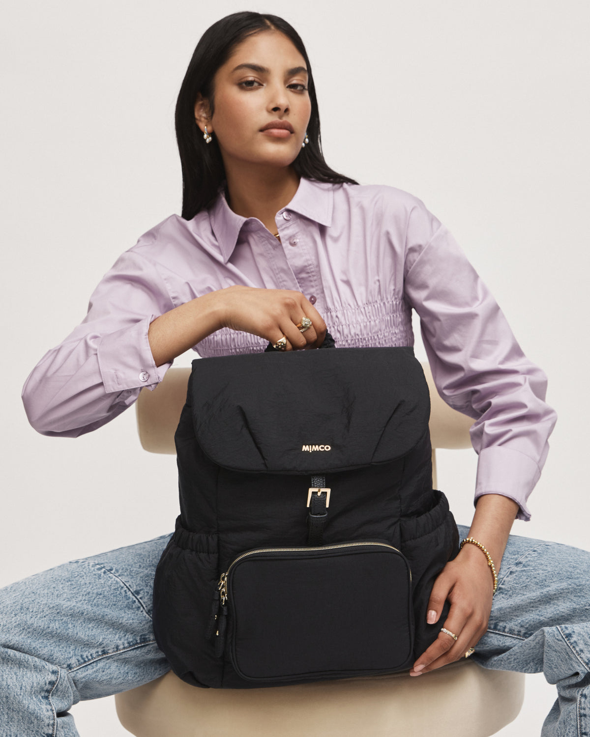 Flight Backpack Bag - Black Light Gold