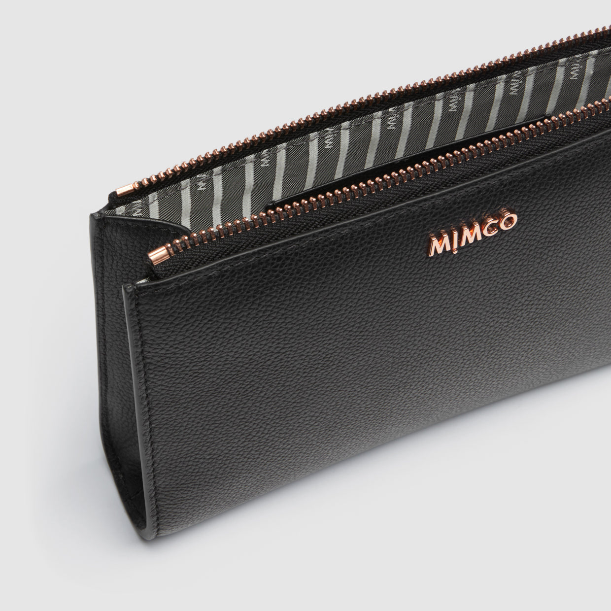 Classico Zip Medium Pouch - Black Rose Gold