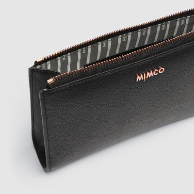 Classico Zip Medium Pouch - Black Rose Gold