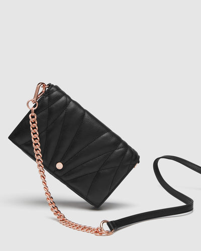 Stitch Wallet Crossbody Bag - Black Rose Gold