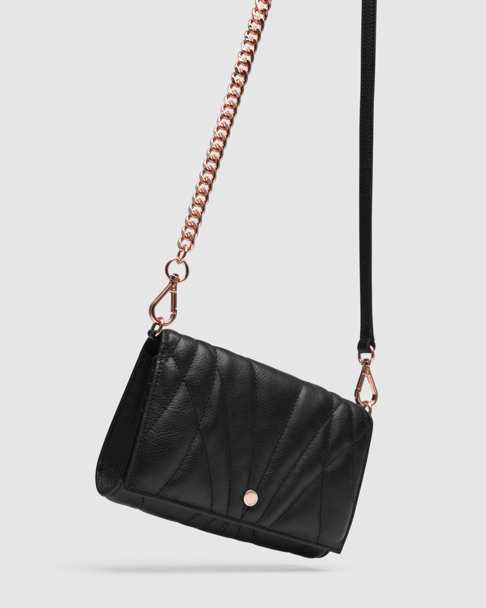 Stitch Wallet Crossbody Bag - Black Rose Gold