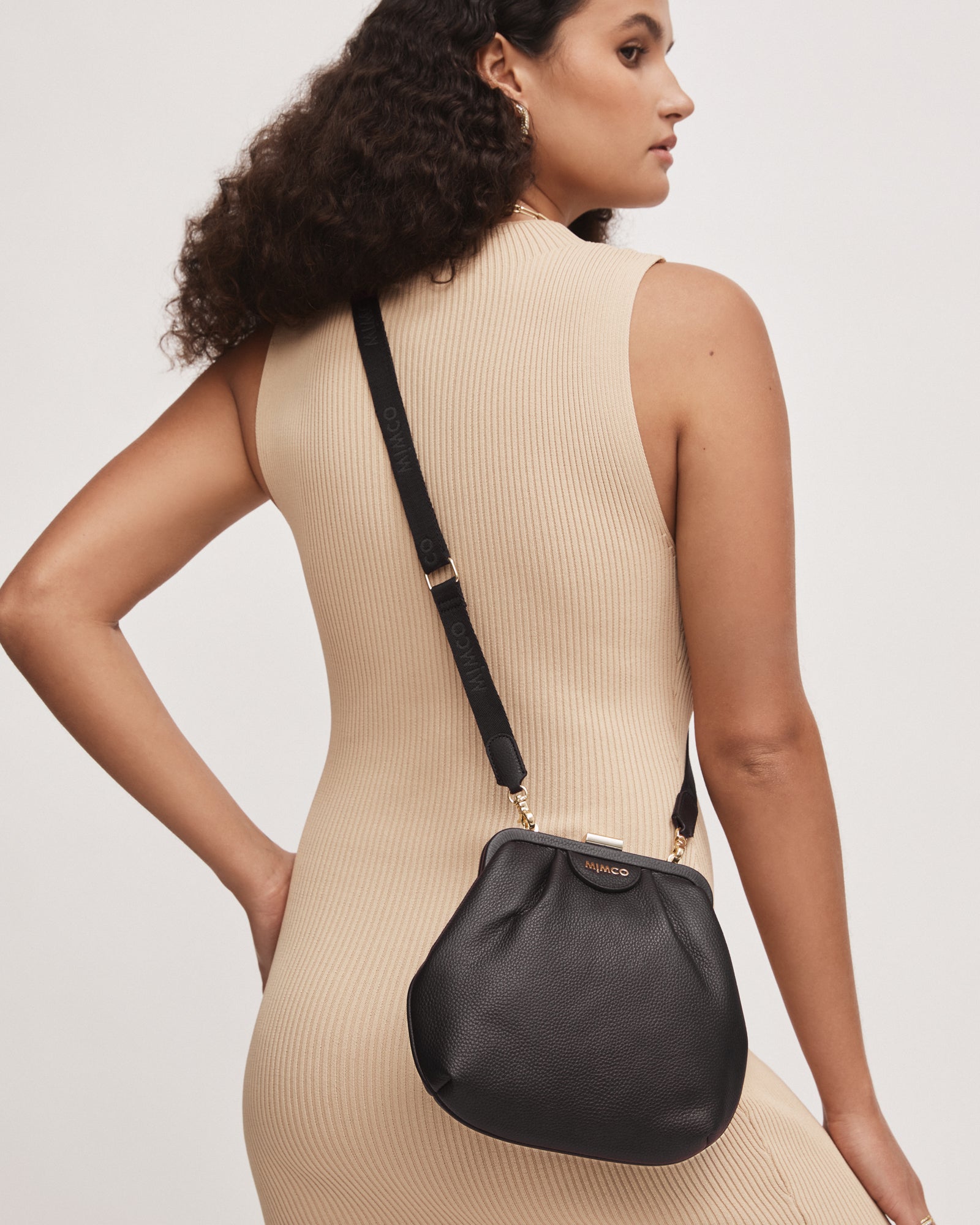 Tech Webbing Bag Strap - Black Light Gold