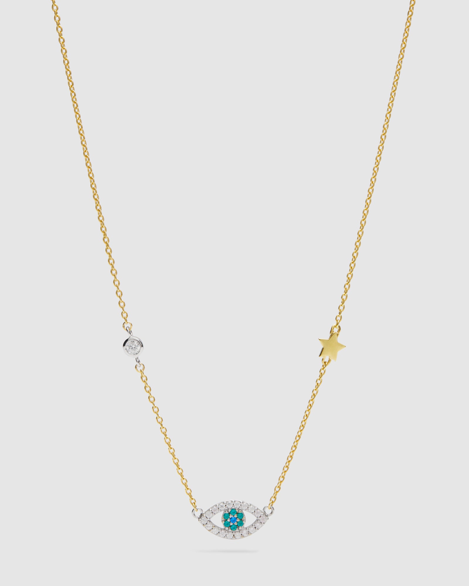 Eye-Dealise Sterling Silver Necklace - Gold