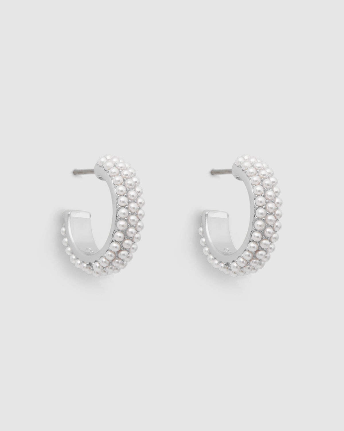 Enchant Pearl Hoop Earrings - Silver