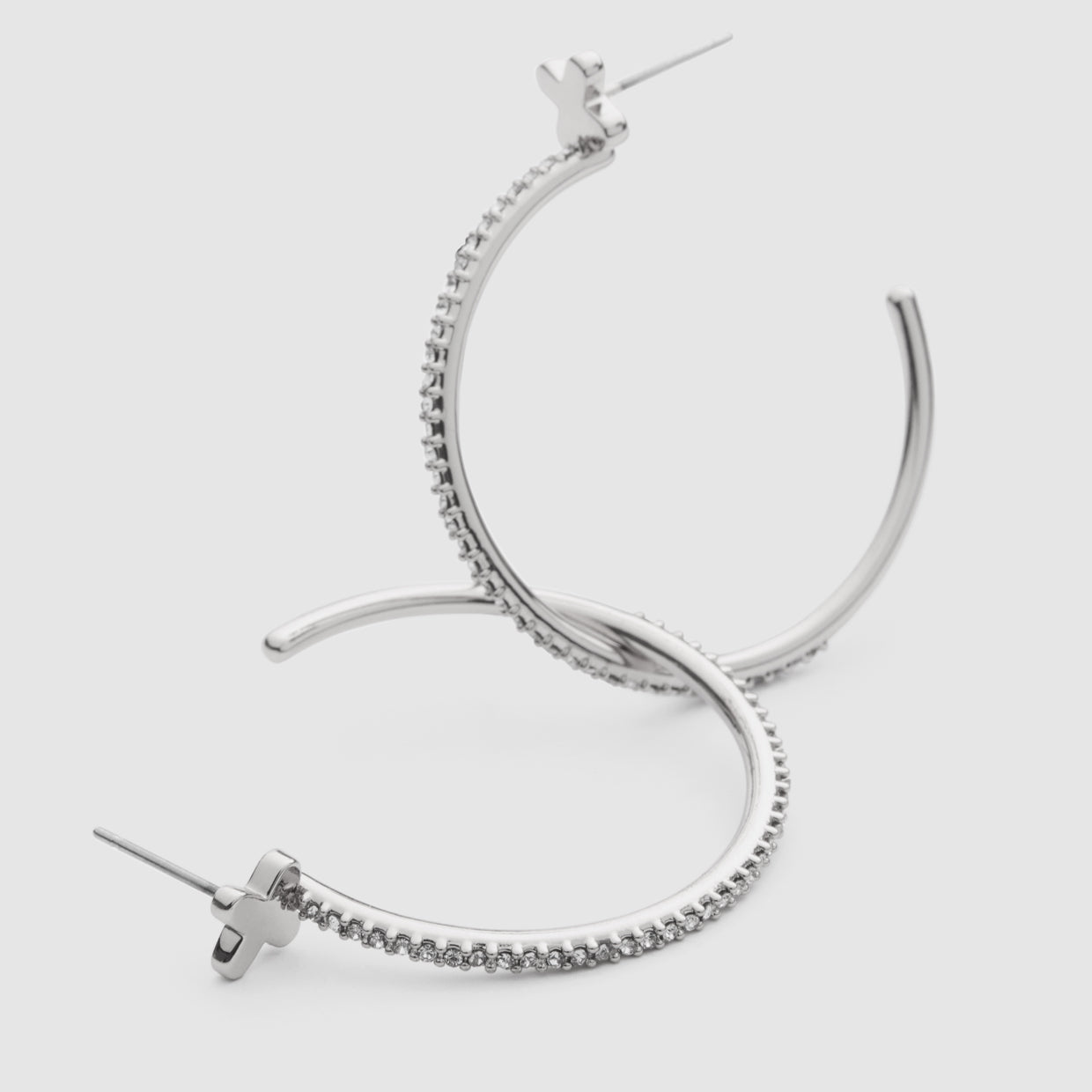 Reflection Hoop Earrings - Silver