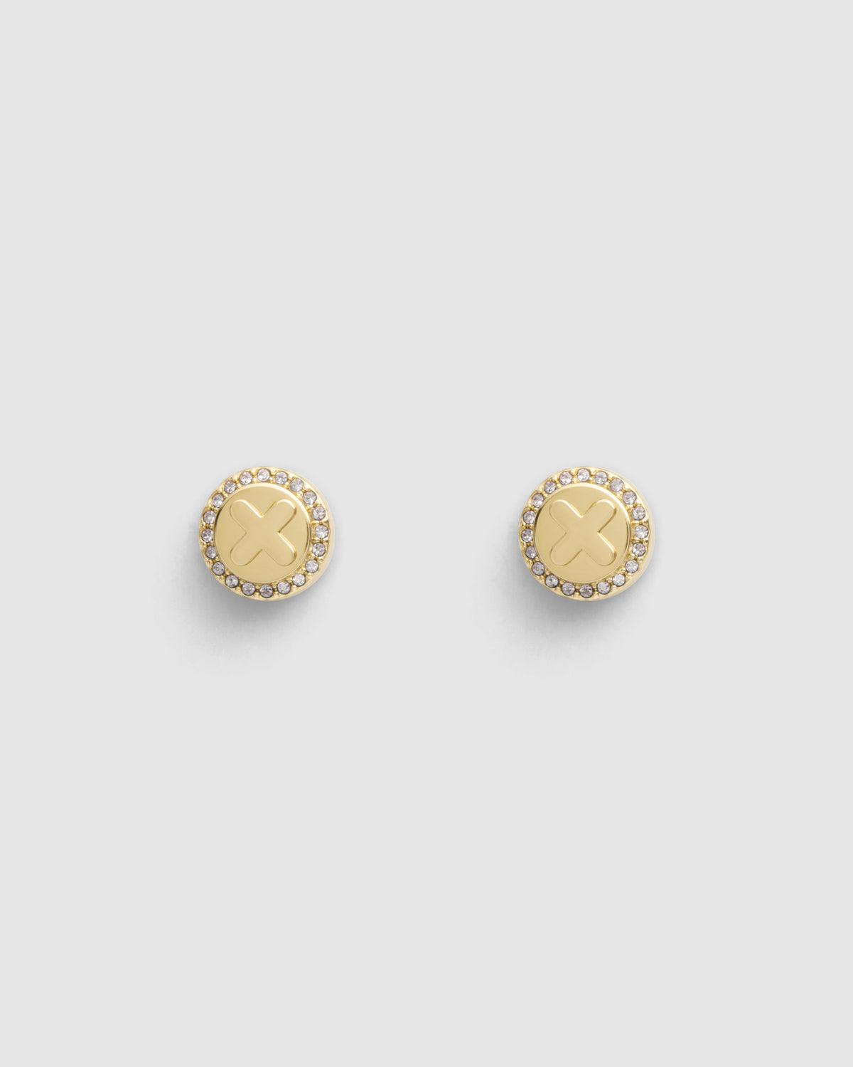 Figment Crystal Stud Earrings - Gold