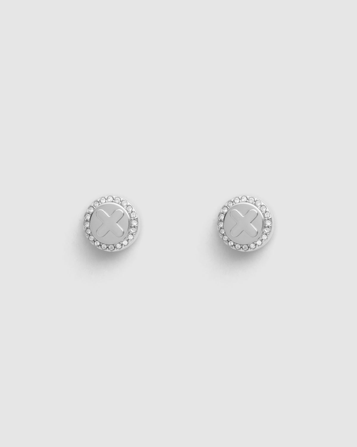 Figment Crystal Stud Earrings - Silver
