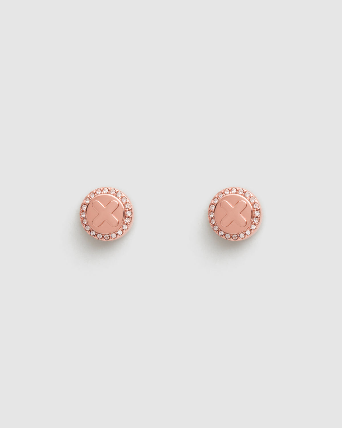 Figment Crystal Stud Earrings - Rose Gold