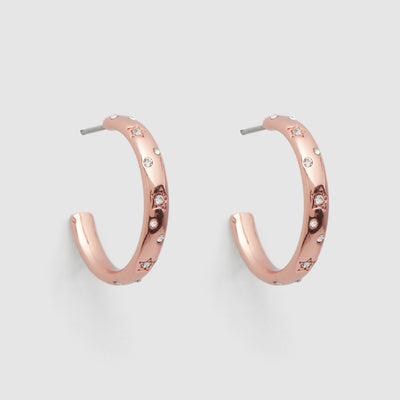 Stargazing Hoop Earrings - Rose Gold