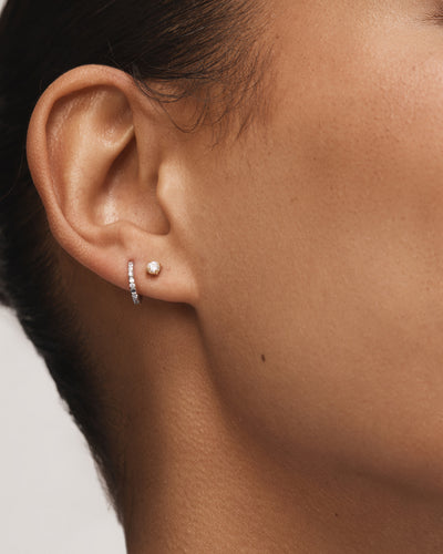 Vela Sterling SIlver Huggie Earrings - Silver