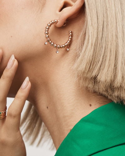 Curiosity Hoop Earrings - Rose Gold