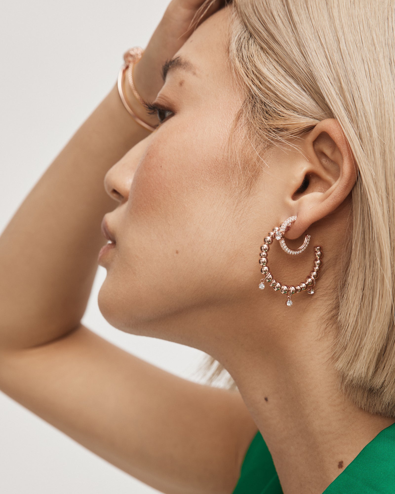 Curiosity Hoop Earrings - Rose Gold