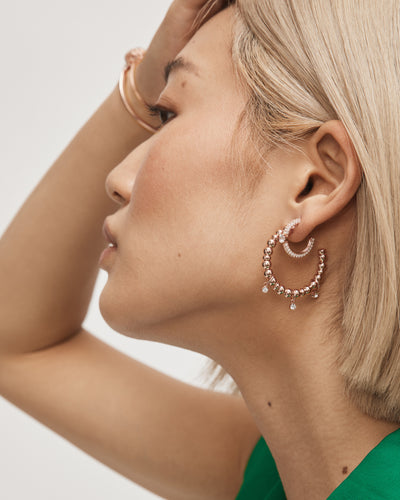 Curiosity Hoop Earrings - Rose Gold
