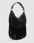 Luna Mini Crescent Bag - Black Suede