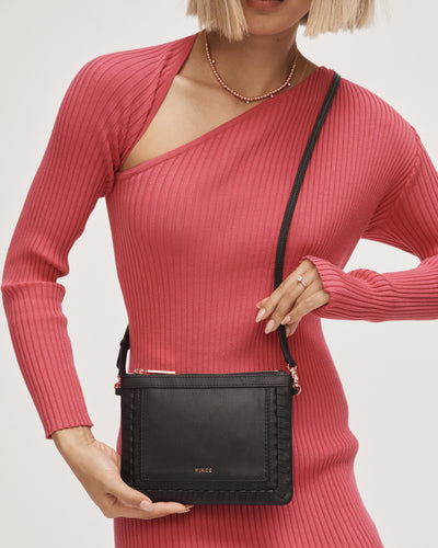 Piazza Medium Crossbody Pouch - Black Rose Gold
