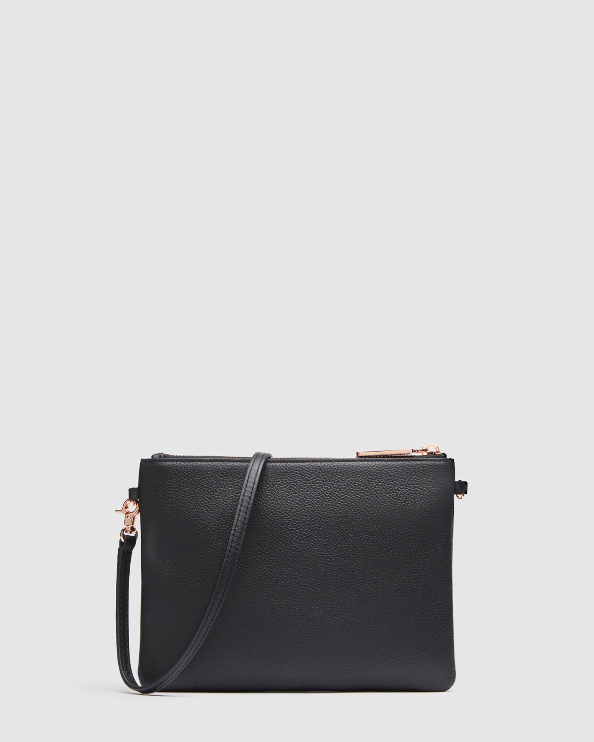 Piazza Medium Crossbody Pouch - Black Rose Gold