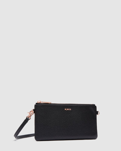 Classico Small Crossbody Pouch - Black Rose Gold