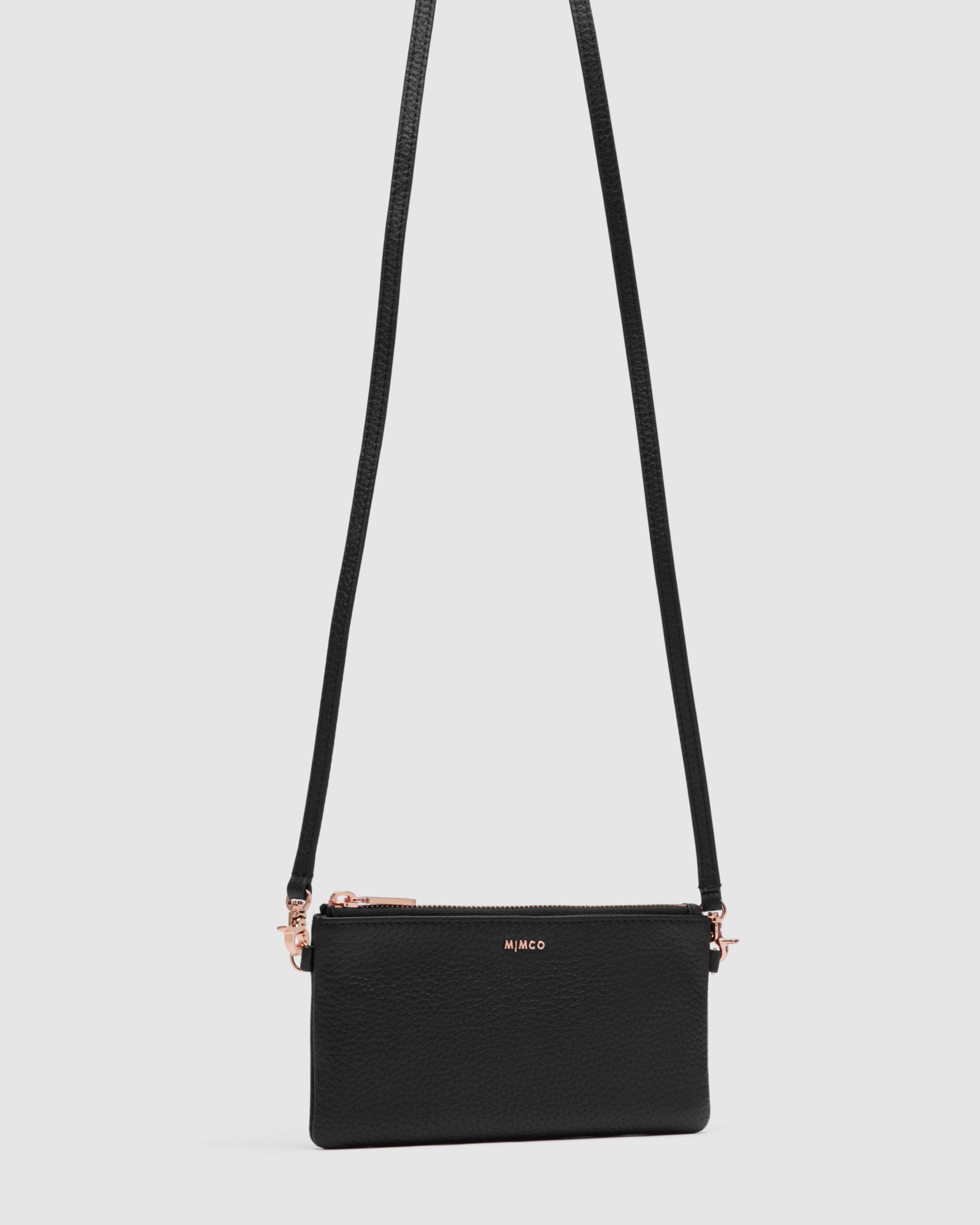 Classico Small Crossbody Pouch - Black Rose Gold