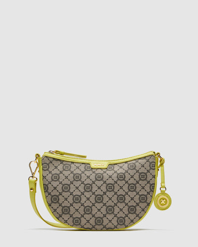 Mim-Gram Crescent Crossbody Bag - Acid Lime