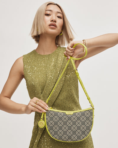 Mim-Gram Crescent Crossbody Bag - Acid Lime