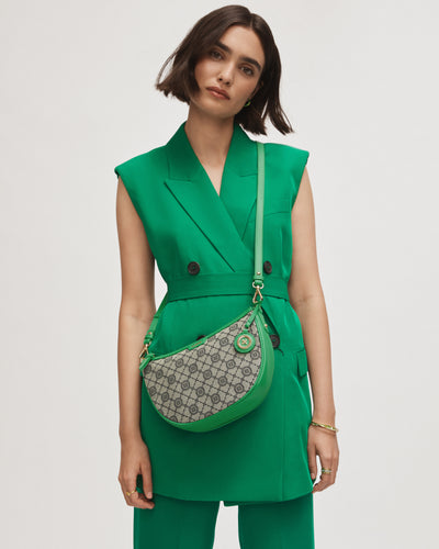 Mim-Gram Crescent Crossbody Bag - Field Green