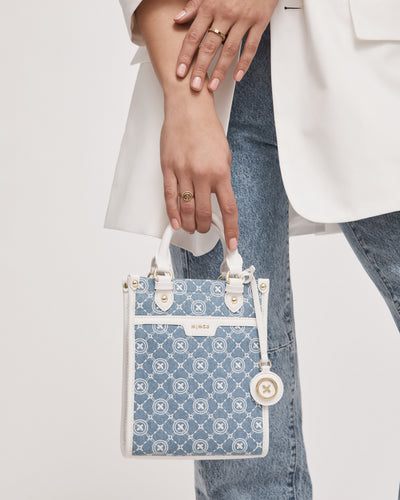 Mim-Gram Mini Tote Bag - Washed Denim