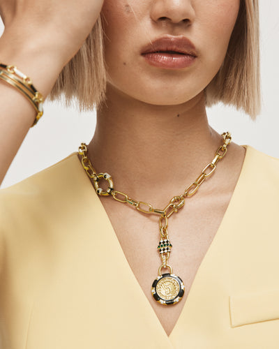 Roulette Necklace - Black White