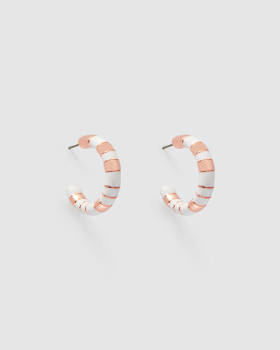 Piazza Hoop Earrings - White