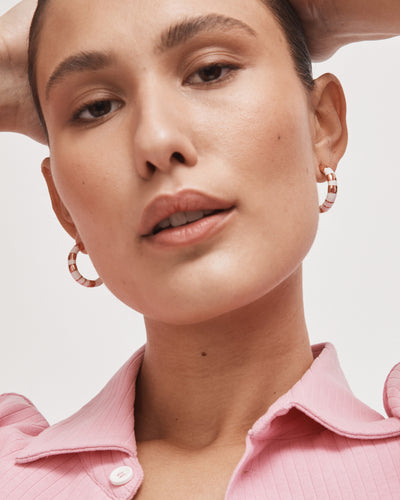 Piazza Hoop Earrings - White