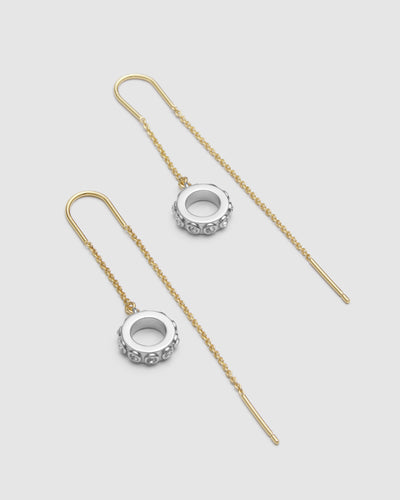 Halo Thread Earrings - Gold Silver