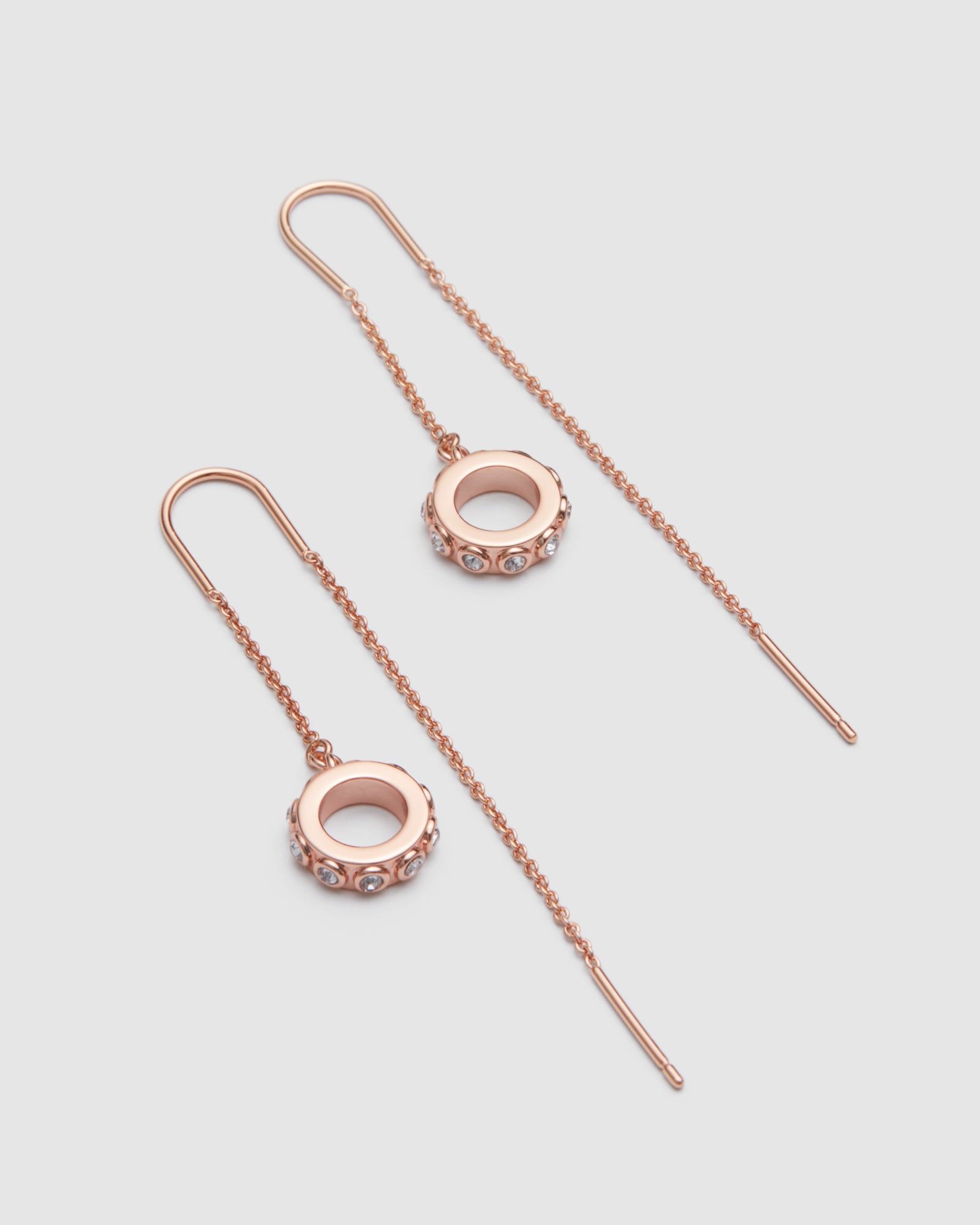 Halo Thread Earrings - Rose Gold