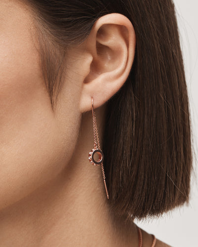 Halo Thread Earrings - Rose Gold