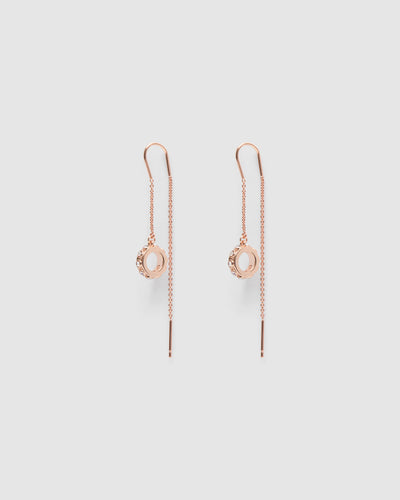 Halo Thread Earrings - Rose Gold