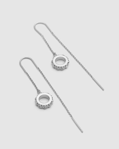 Halo Thread Earrings - Silver