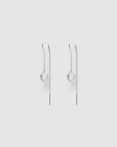 Halo Thread Earrings - Silver