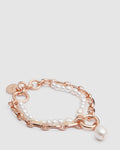 Estrid Pearl Wrist Bracelet - Rose Gold