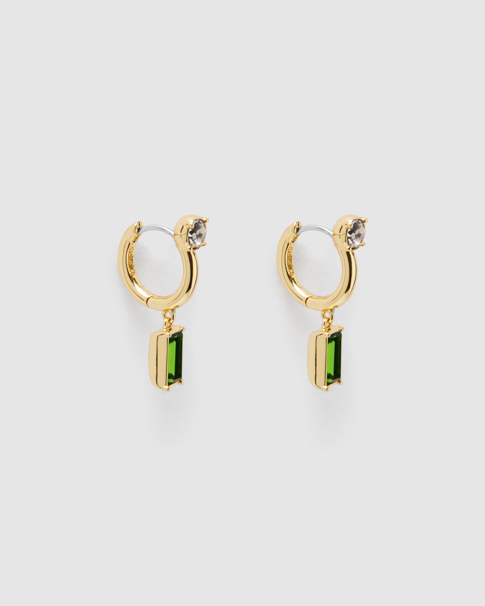 Harmony Charm Huggie Earrings - Verdant Green