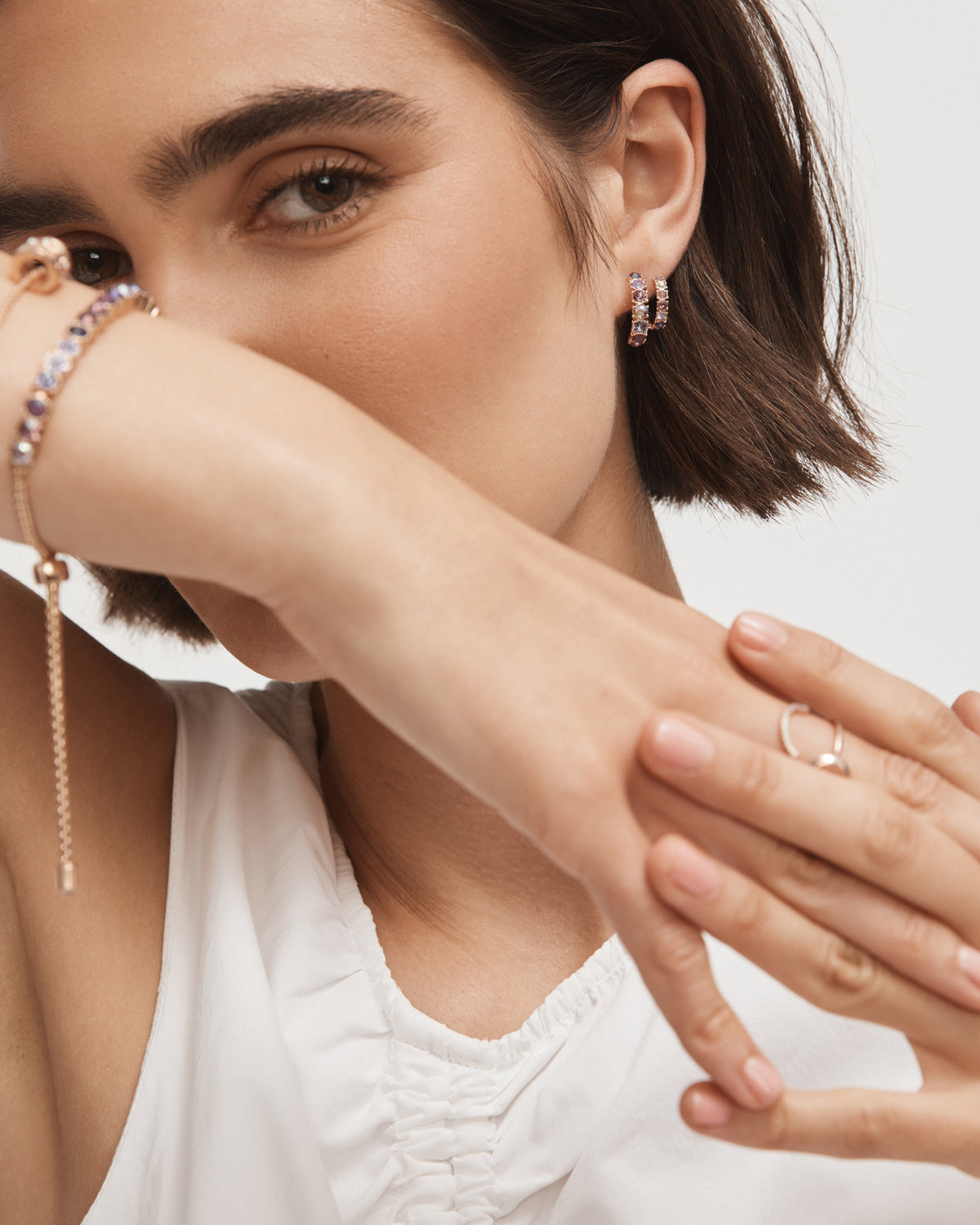 Vision Hoop Earrings - Mauve Mist
