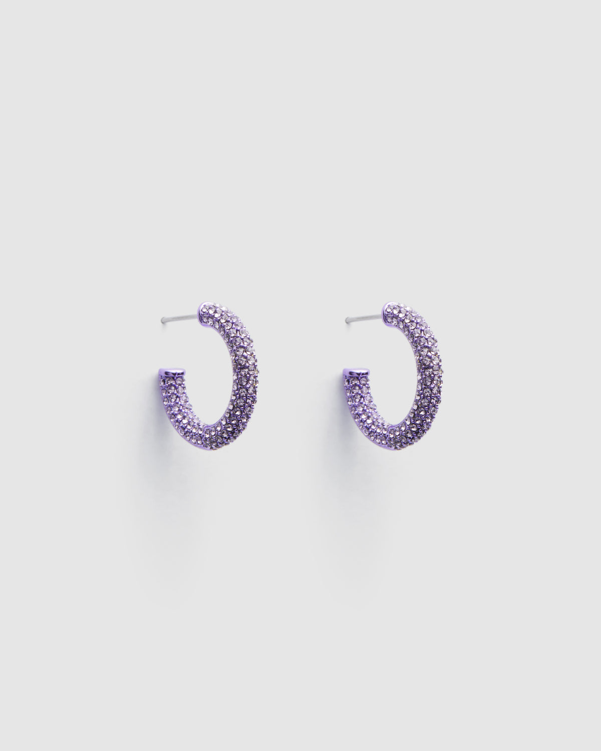 Splendid Pave Hoop Earrings - Mauve Mist