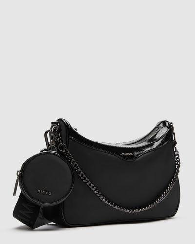 Jett Vegan Crossbody Bag - Black Gunmetal