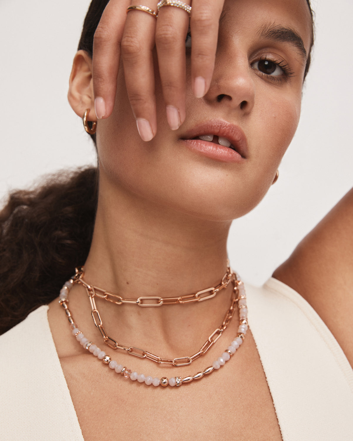 Ecliptic Beaded Necklace - Amaretto