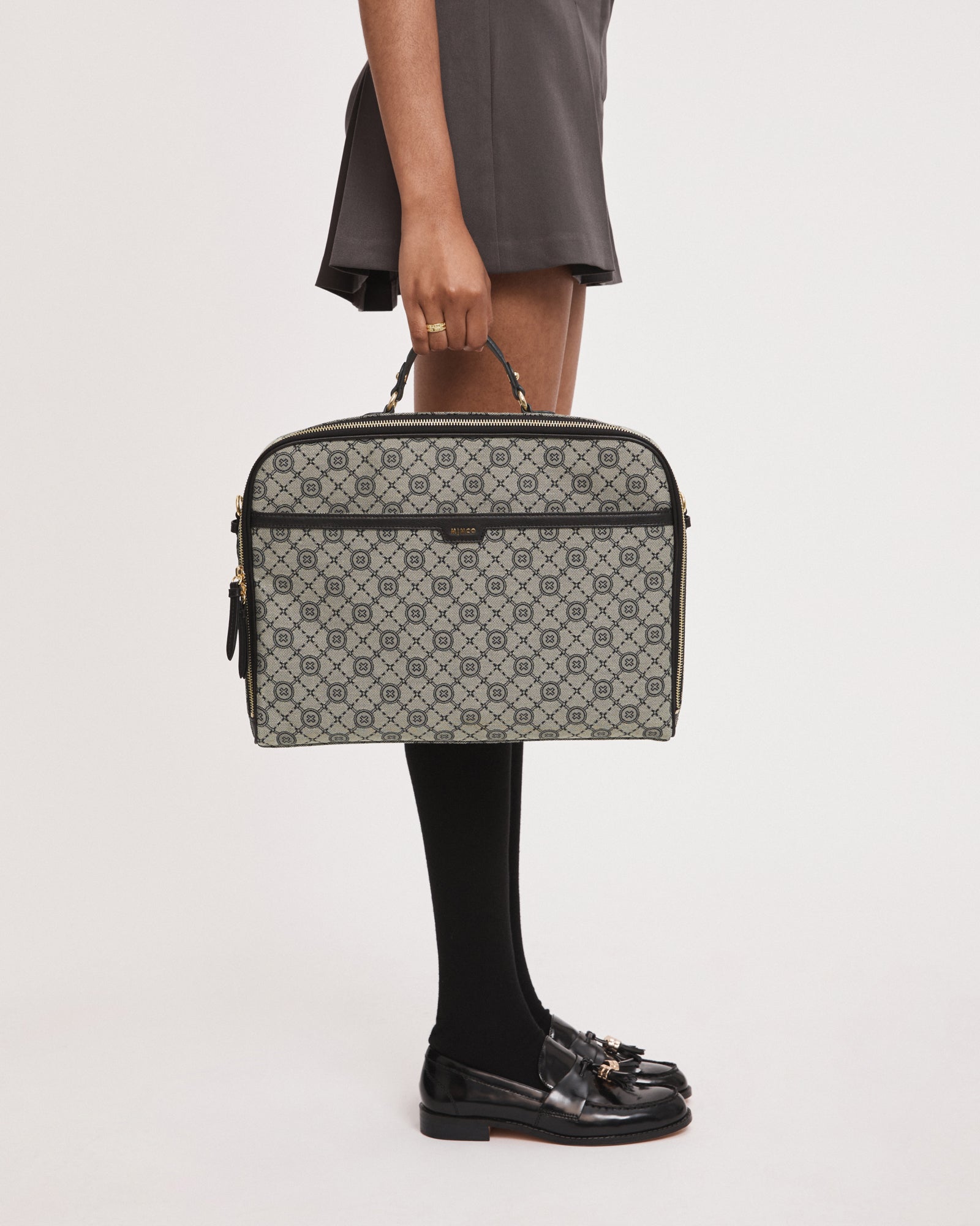 Mim-Gram Laptop Bag - Black Light Gold