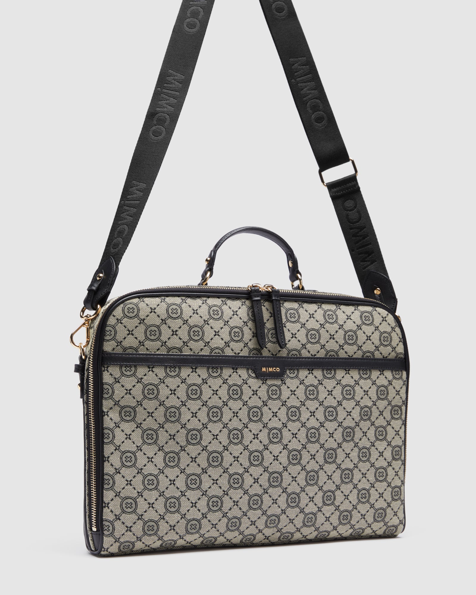 Mim-Gram Laptop Bag - Black Light Gold