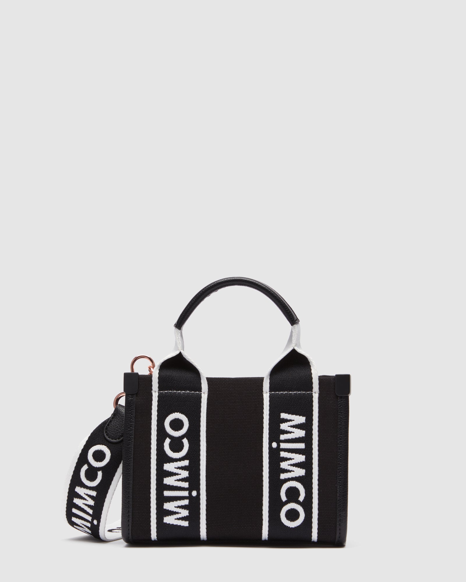 Stevie Micro Tote Crossbody Bag - Black White
