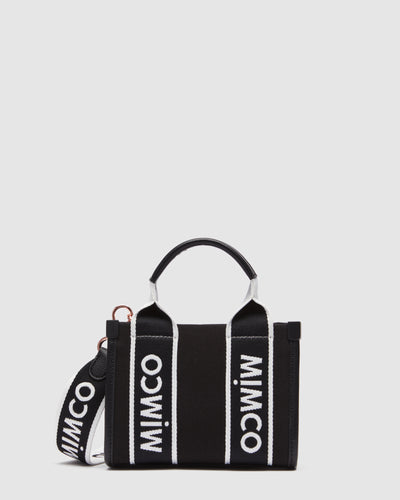 Stevie Micro Tote Crossbody Bag - Black White