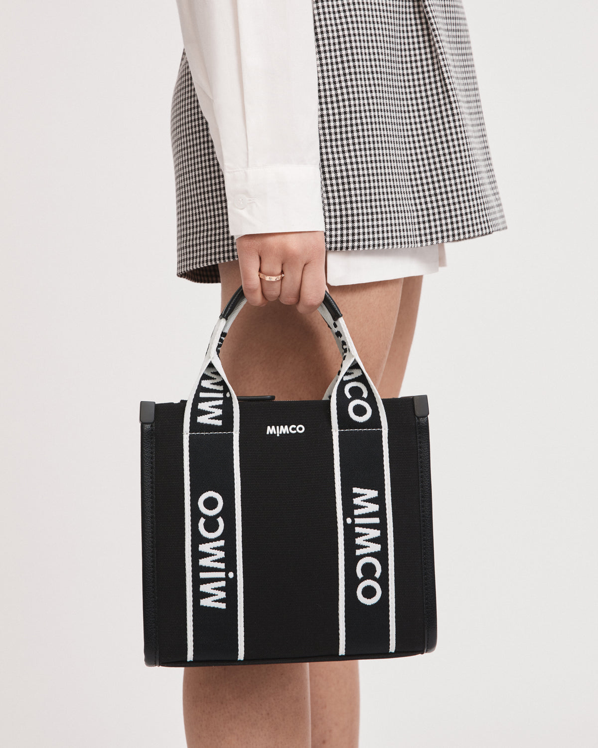 Stevie Mini Tote Bag - Black White
