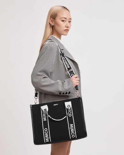Stevie Tote Bag - Black White