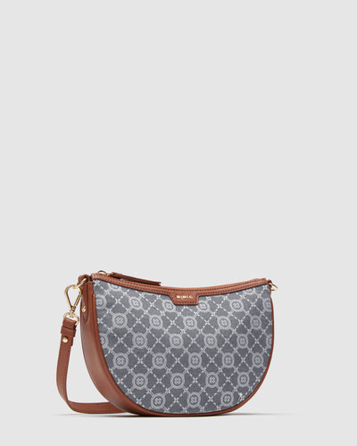 Mim-Gram Crescent Crossbody Bag - Denim