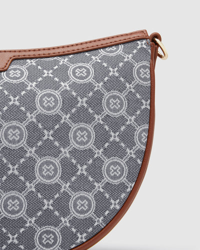 Mim-Gram Crescent Crossbody Bag - Denim