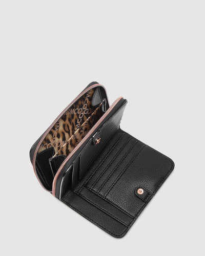 Serenity Medium Wallet - Black Rose Gold